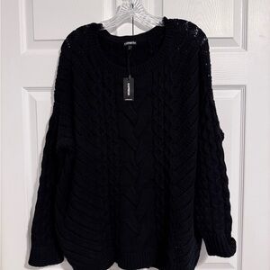 Express Black Cable Knit Sweater